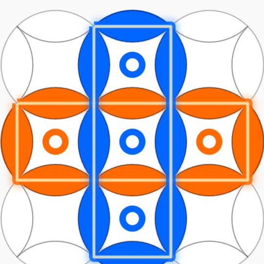 Perimeter: orange and blue walls capturing tokens