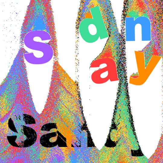 Sand Word: coloured sand pouring through the letters of a name and settling into it